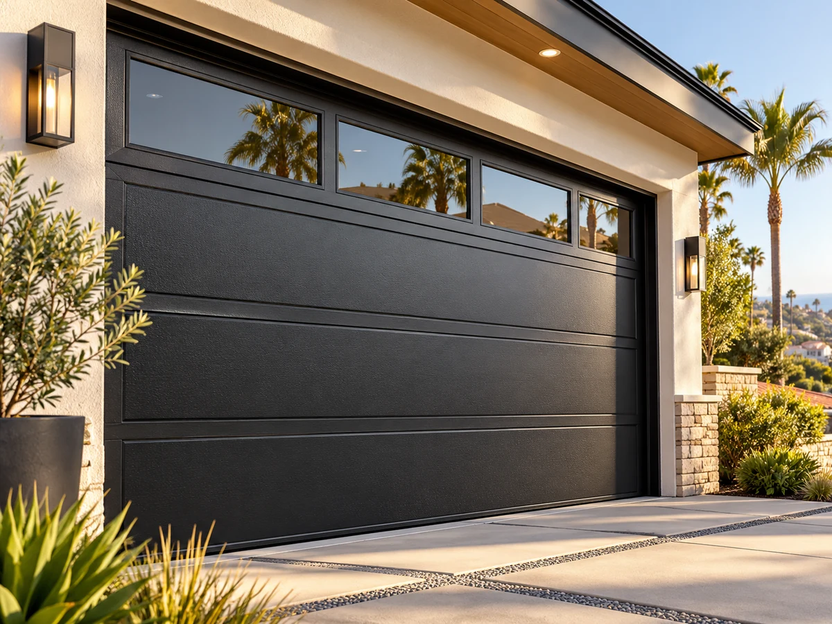 Contemporary garage door detail