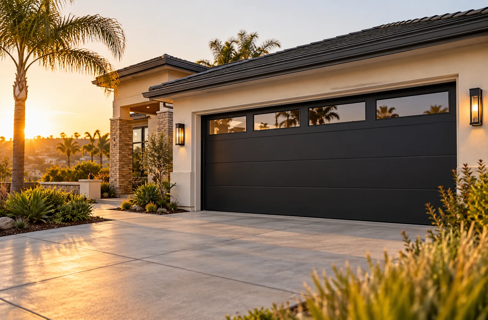Contemporary residential garage door