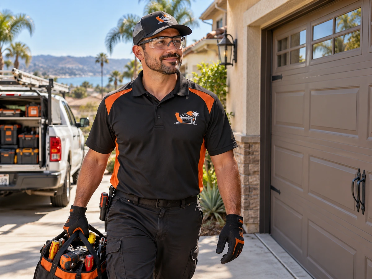 Residential garage door service illustration